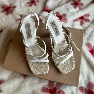 Steve Madden blessing white strappy heels
